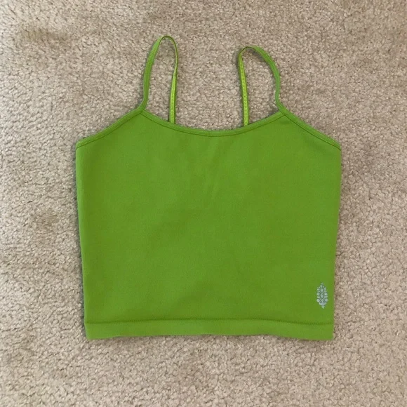 Free People Strappy Back Tighten Up Tank In Luminous Lime. NWOT! Sz M/L - Picture 5 of 8